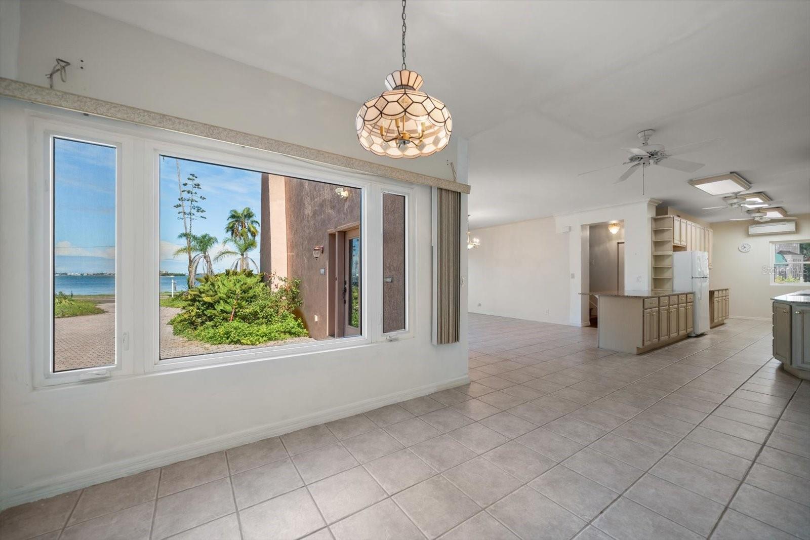 Kitchen eating area overlooking water view