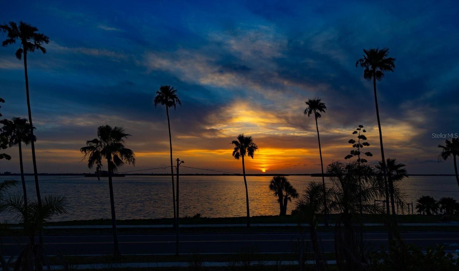 Sunset view from front of property