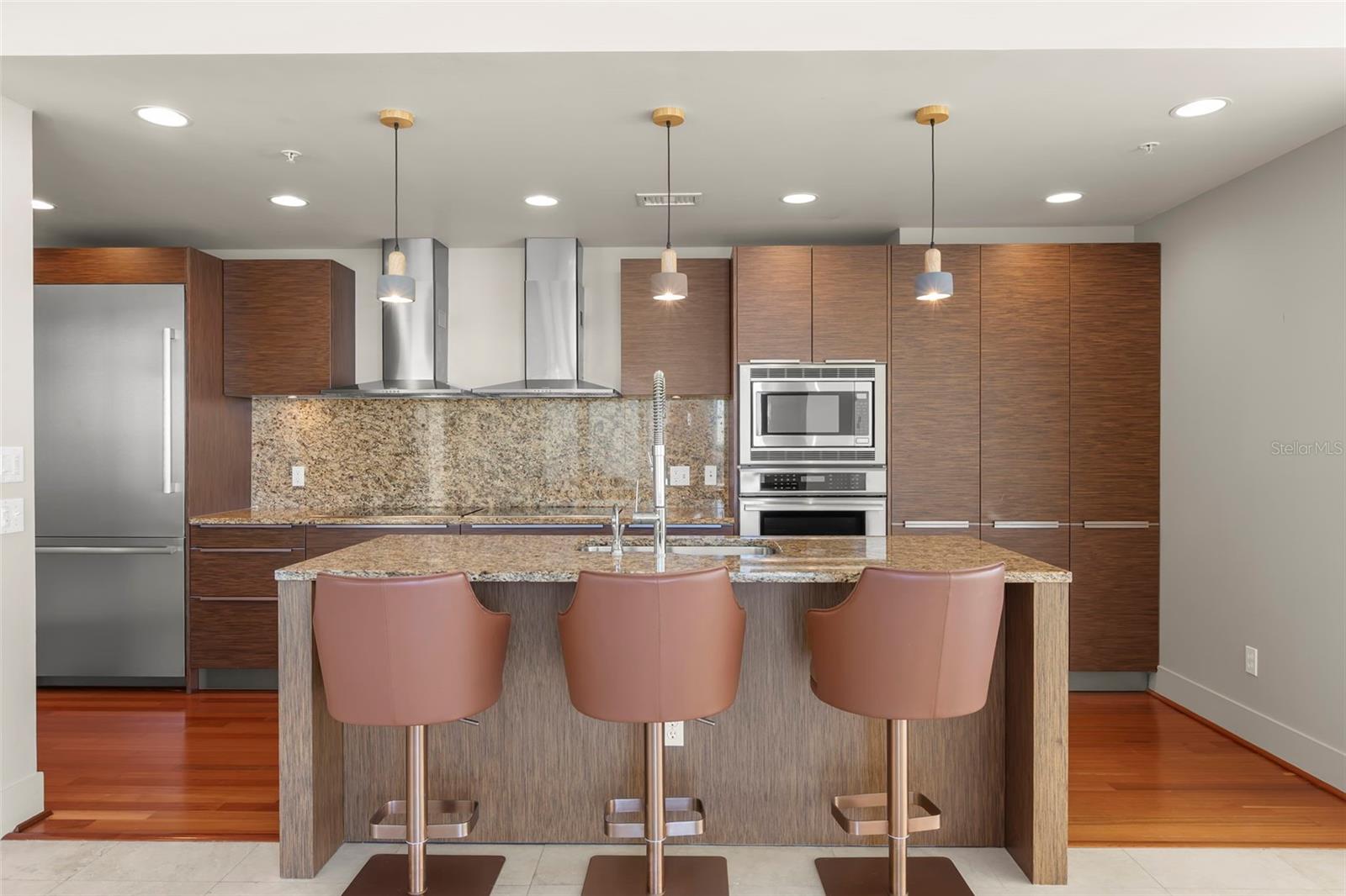 Functional kitchen island with extra workspace