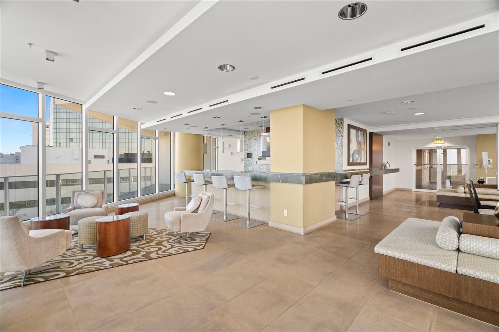 Community clubhouse offering relaxation and entertainment spaces