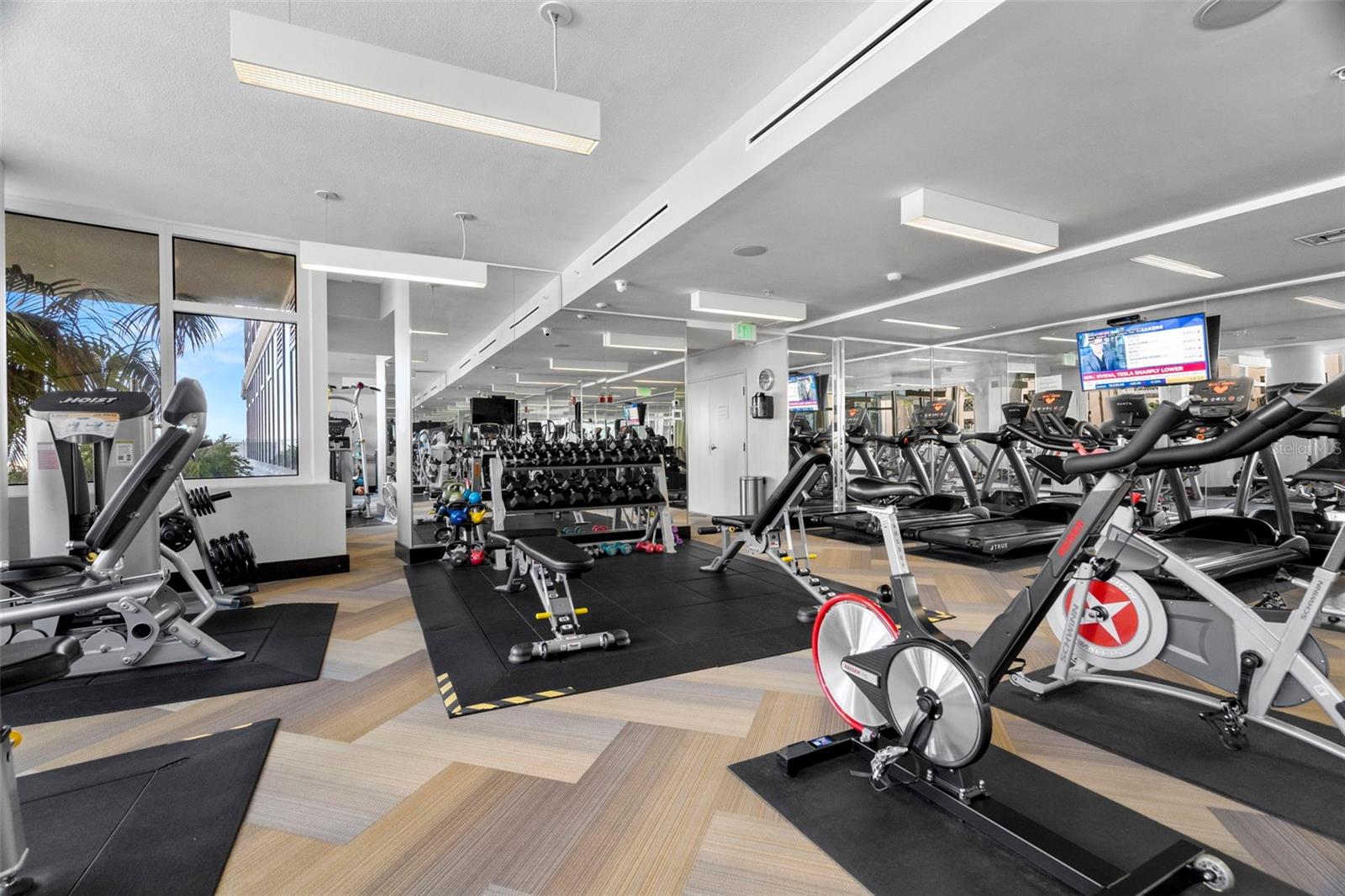 Private fitness center with state-of-the-art equipment