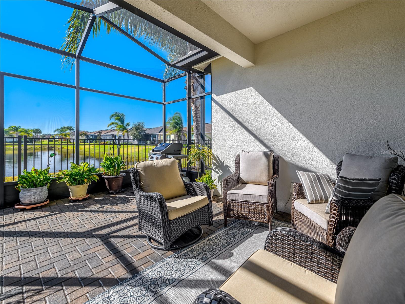 Extended lanai with water view