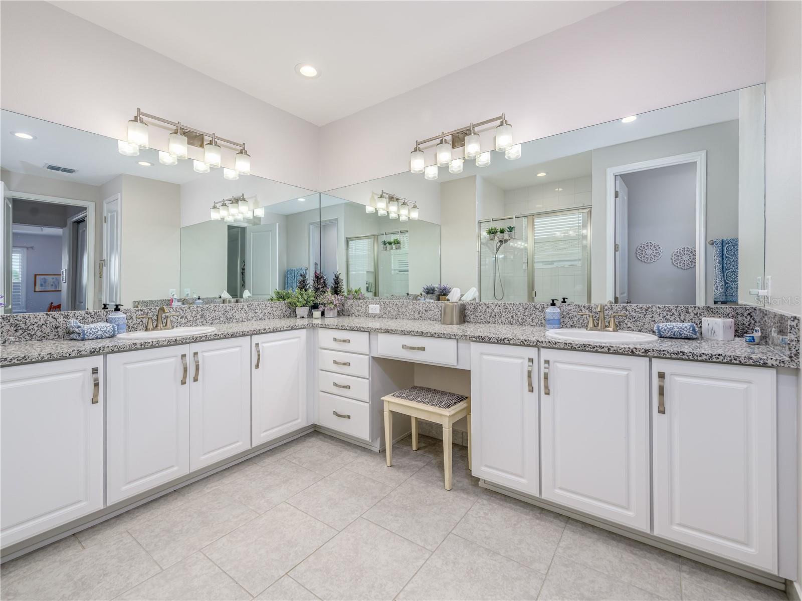 Large primary bath with amazing storage!