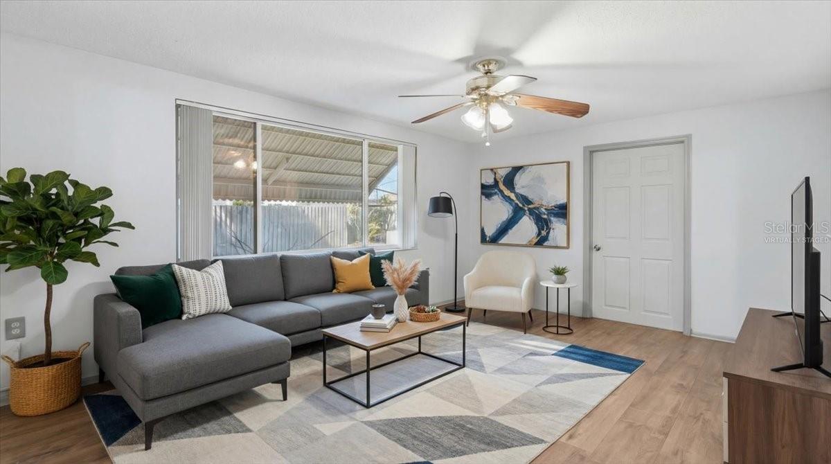 Virtually Staged Family Room