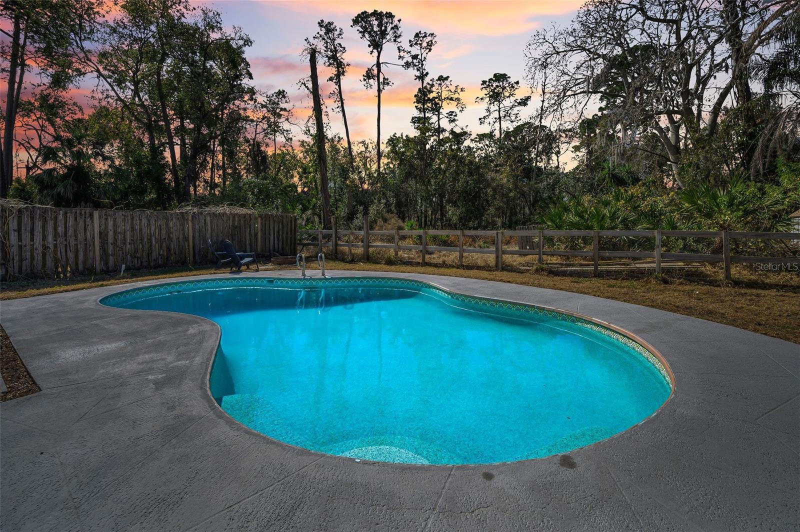 Evening Pool/Backyard Views