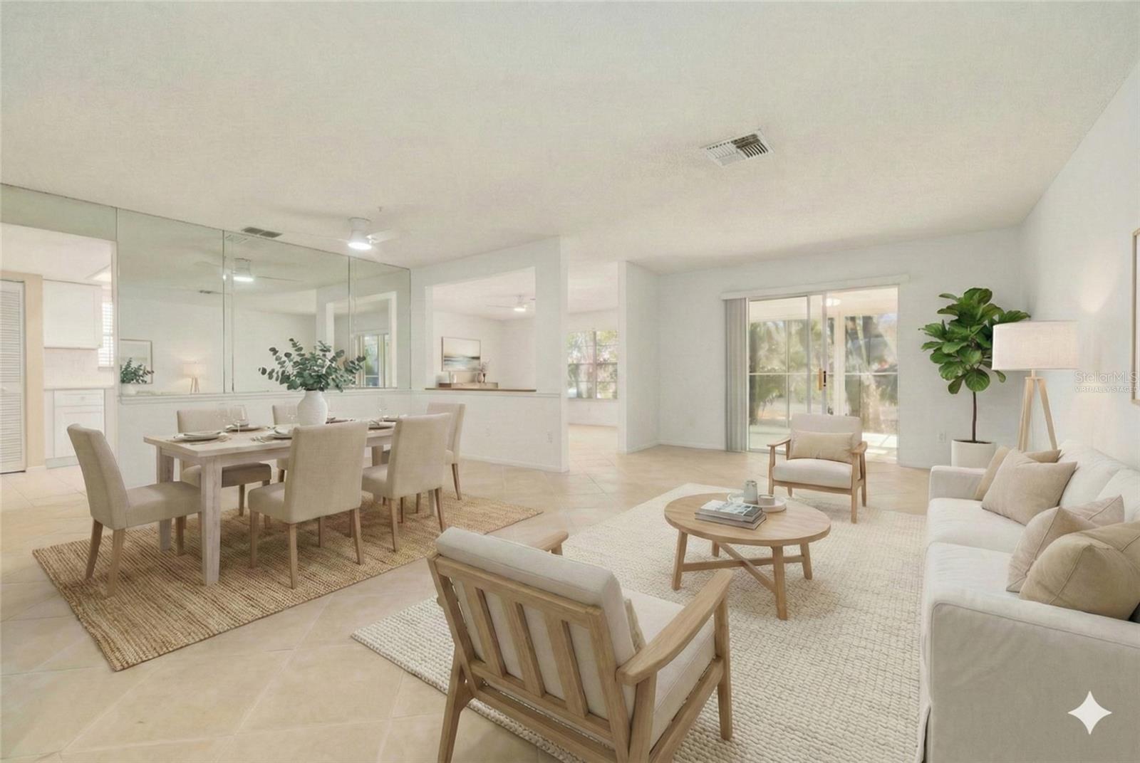 Virtually Staged Dining / Family Room
