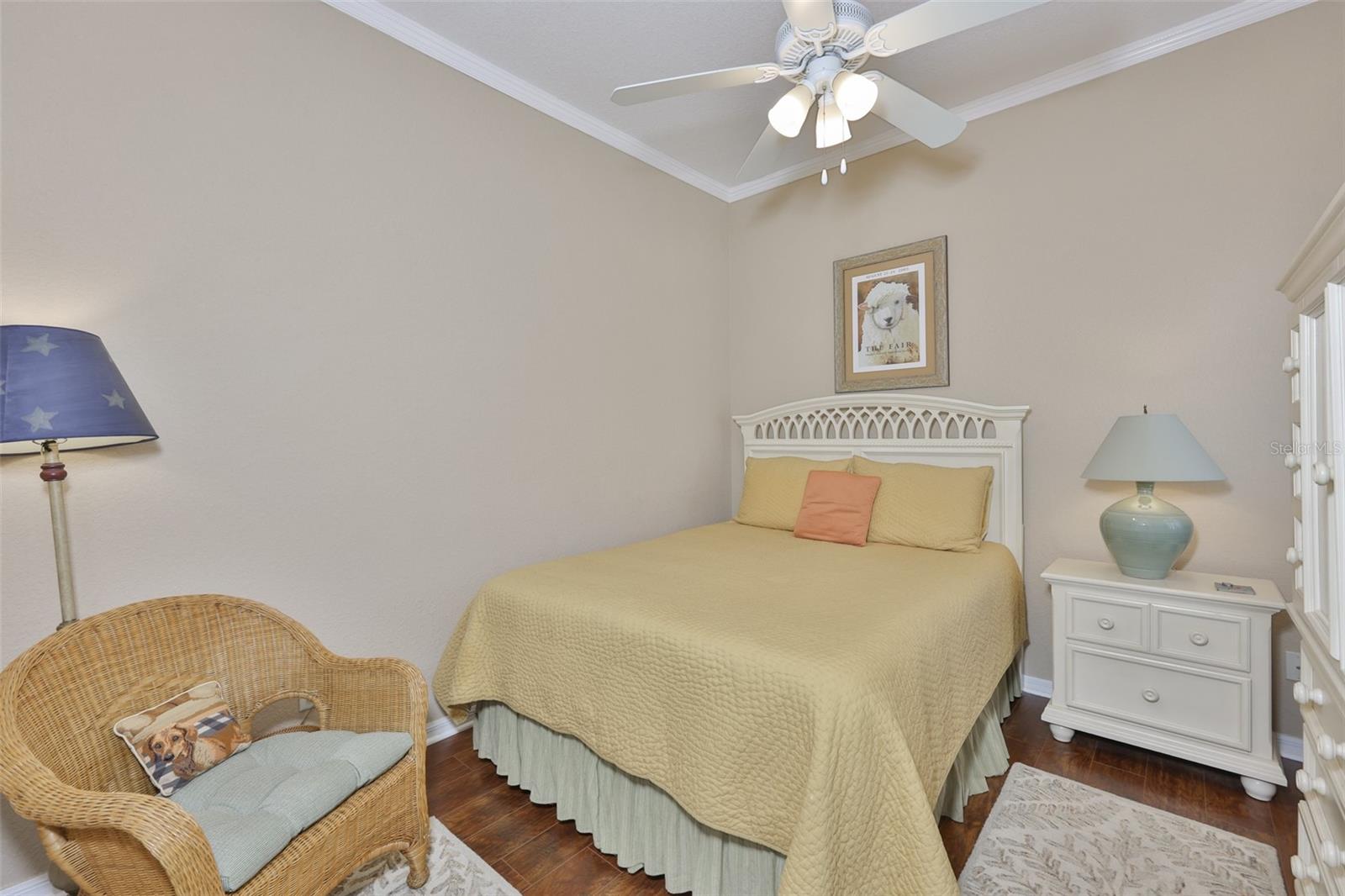 Guest bedroom is comfortable and relaxing.