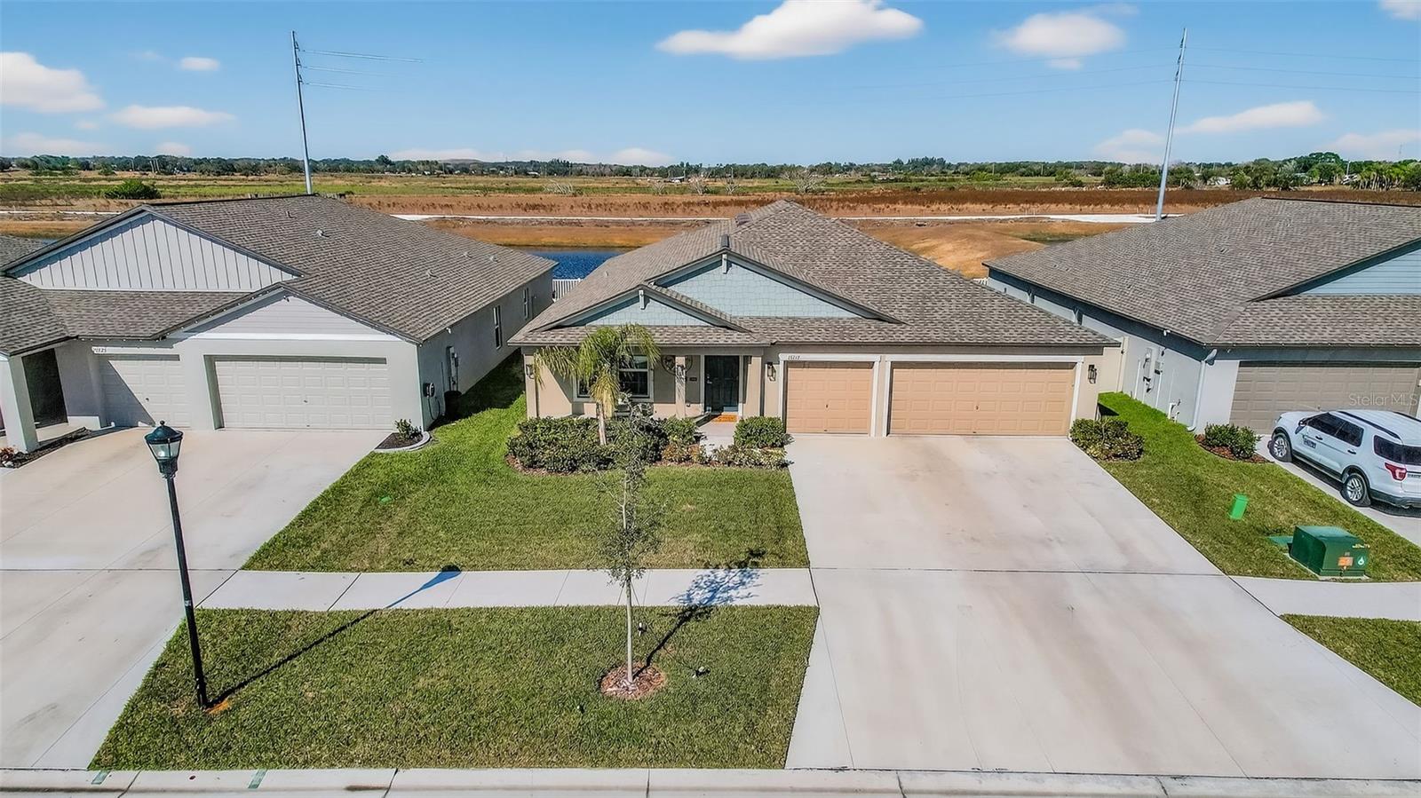 Aerial front view of home