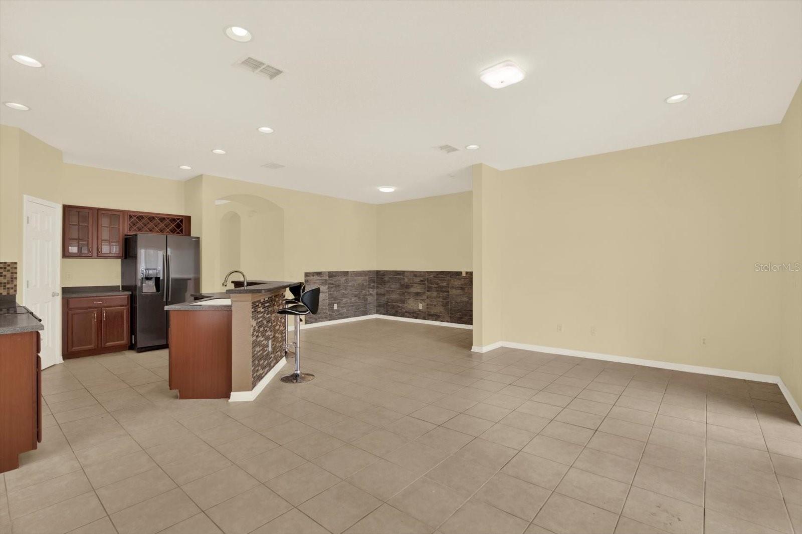 Kitchen with ample counter space and casual dining area