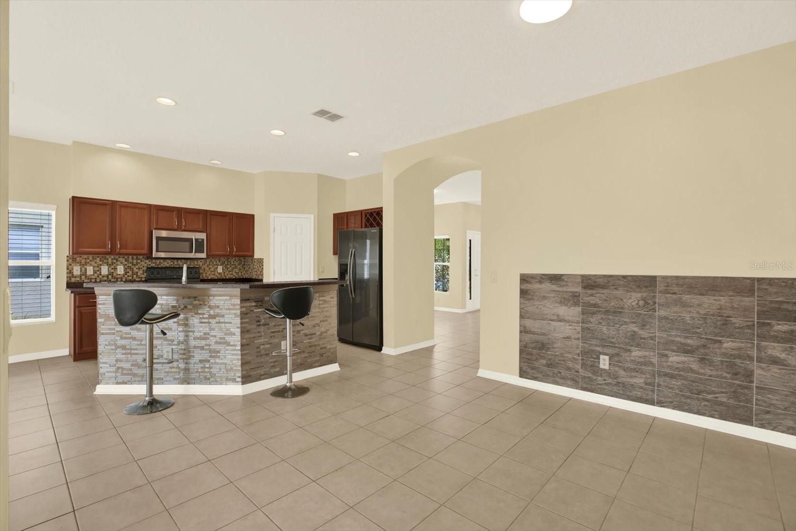 Main family room open to kitchen