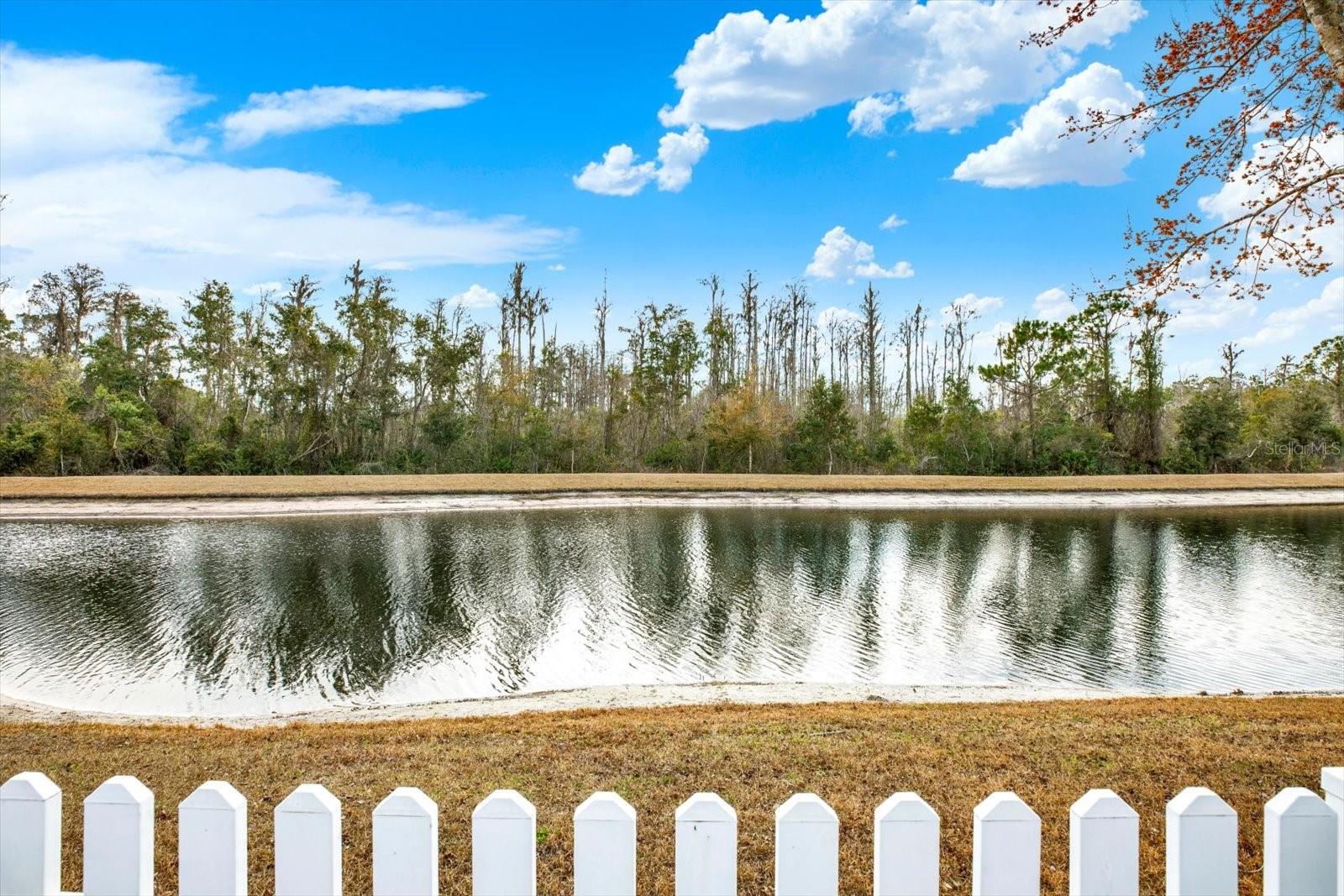 Pond view with no rear neighbors