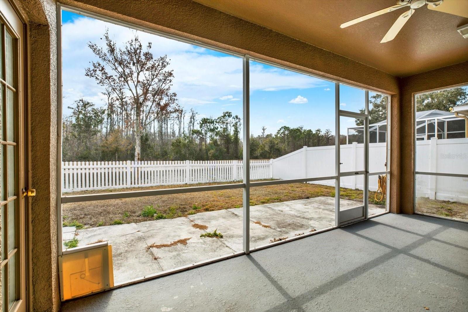 Screened lanai overlooking private water view