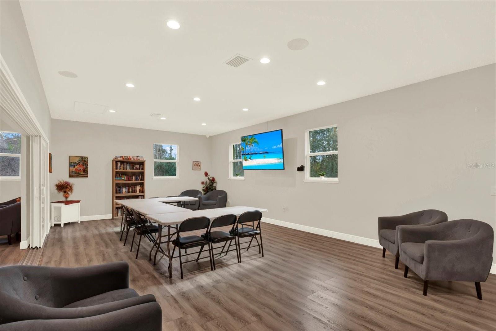 Recreation center with kitchen and gathering space