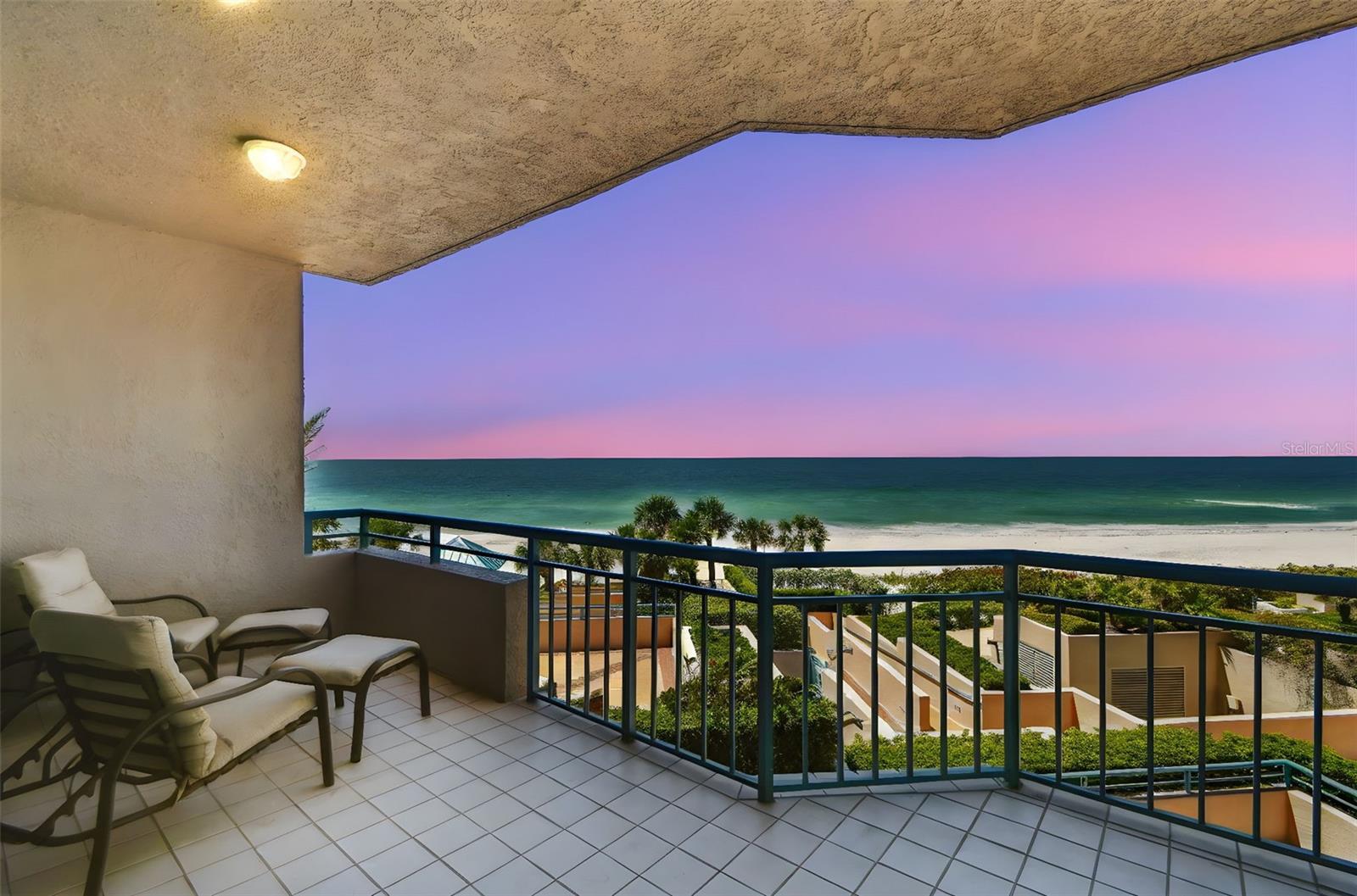 Primary Bedroom balcony at dusk