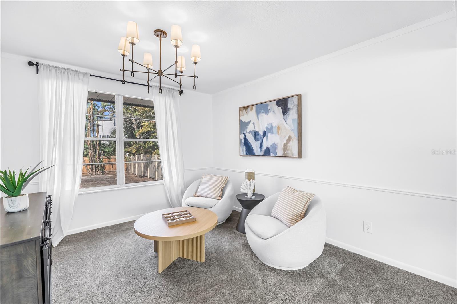 Second seating area, Future office space or a more formal dining