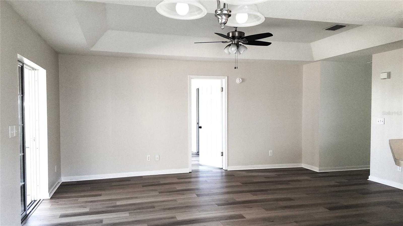 Family room, New vinyl plank flooring