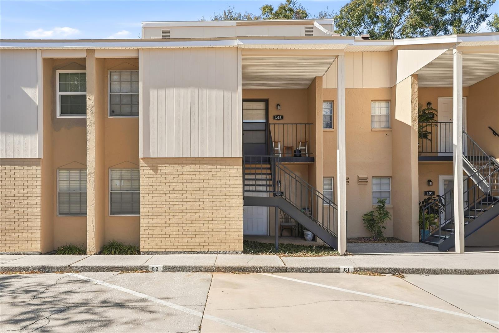 Unit L62, Second Floor - Front View from East