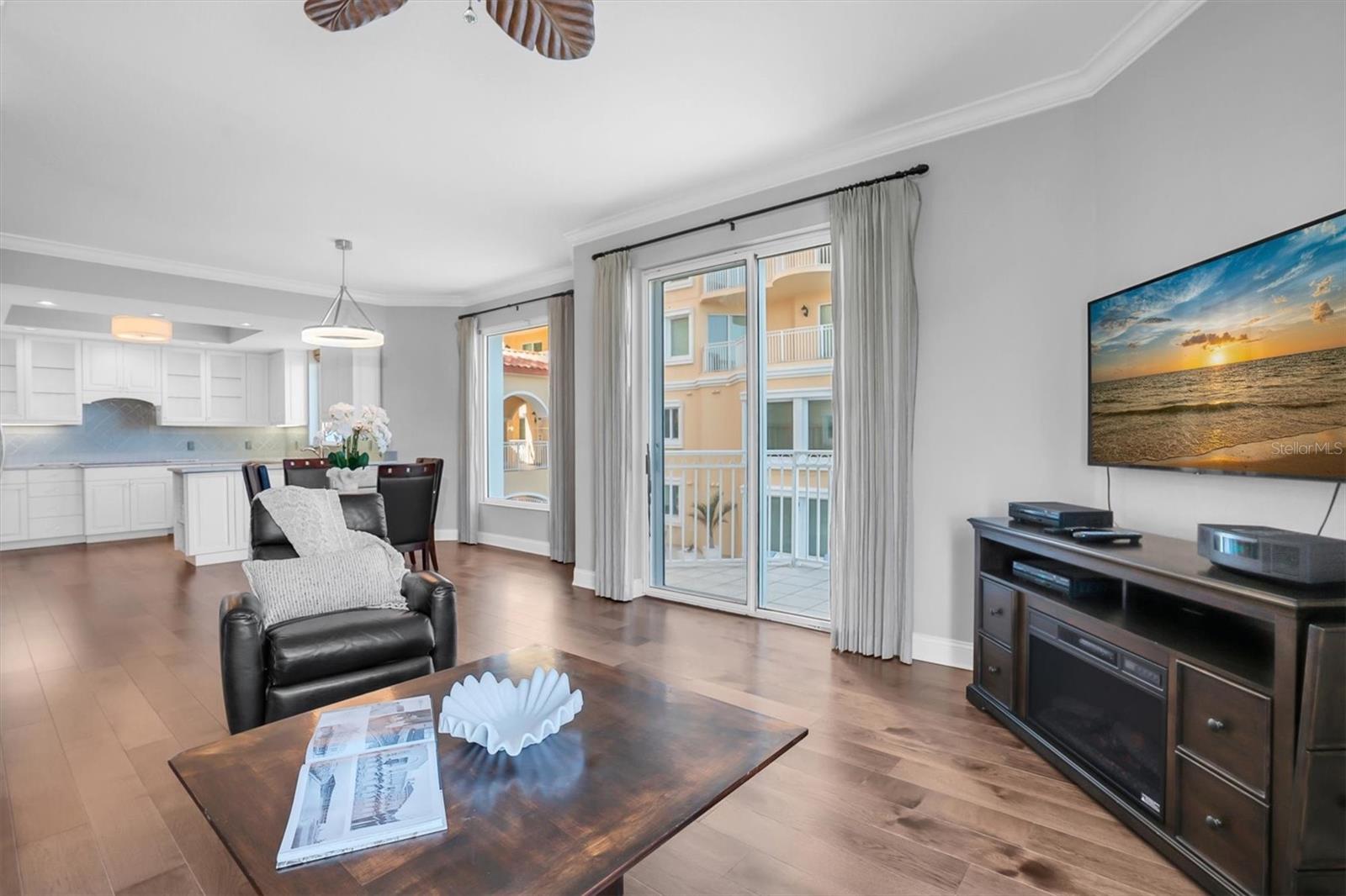 Kitchen, Dining and living area