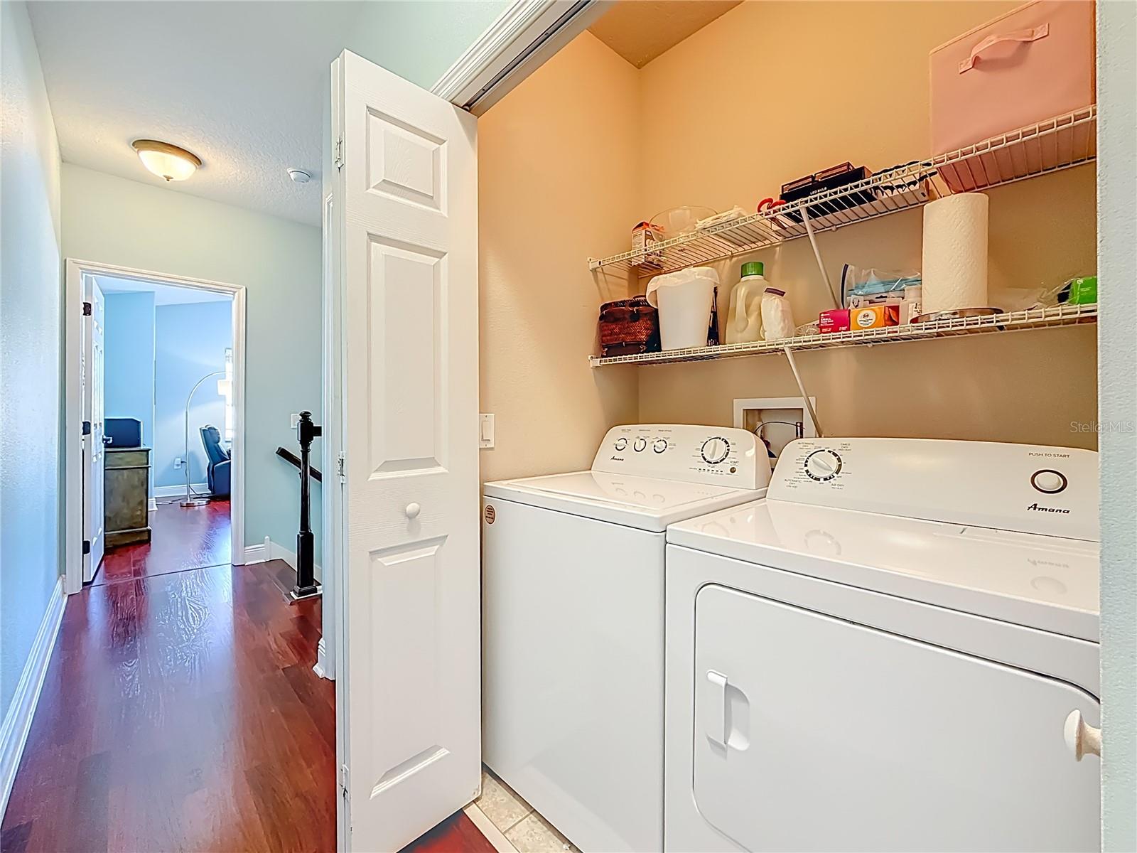 Upstairs laundry closet