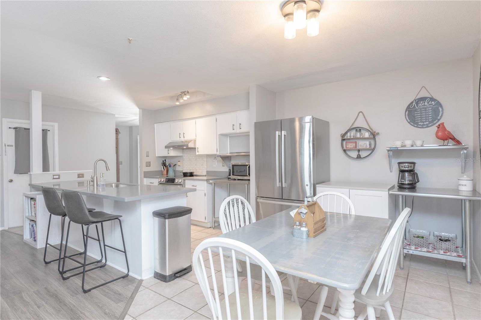 Kitchen and dining room.