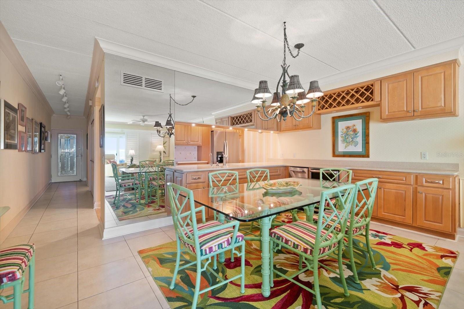 Dining area opens to the L shaped bar-fabulous for entertaining.