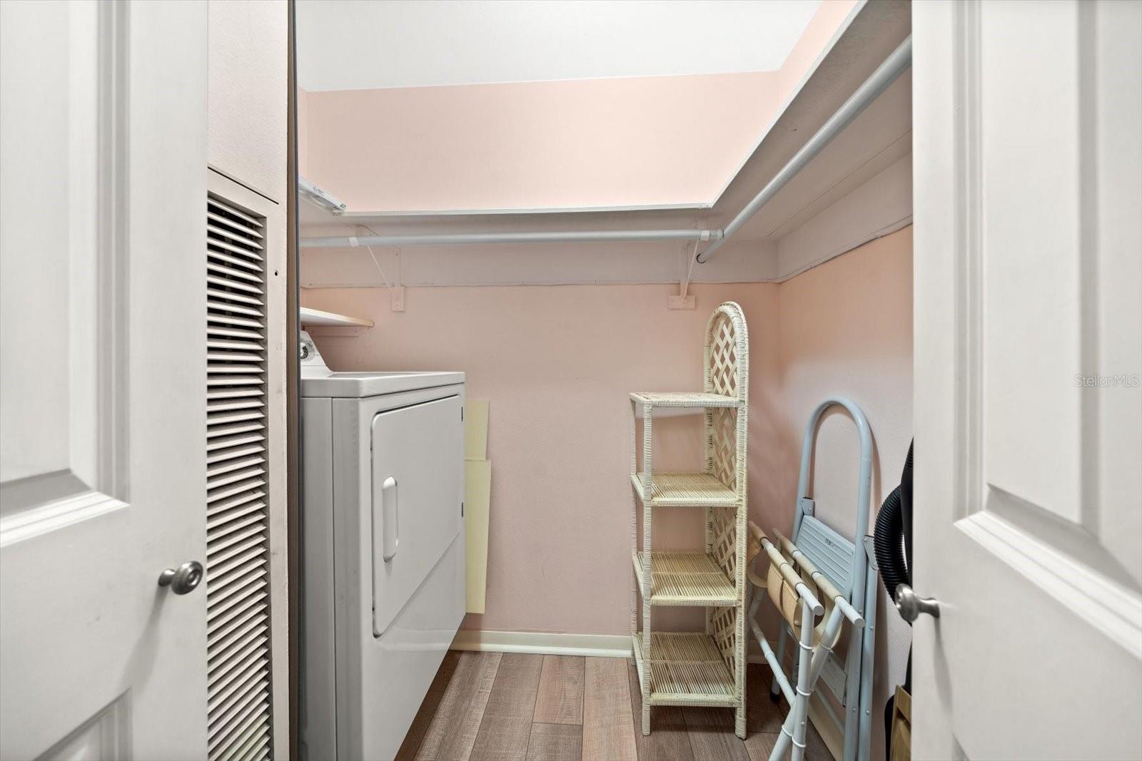 Walk in closet and dryer.