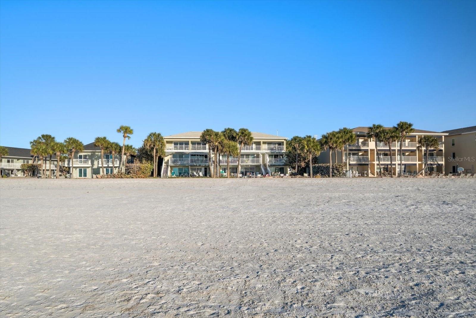 View of building from beach.