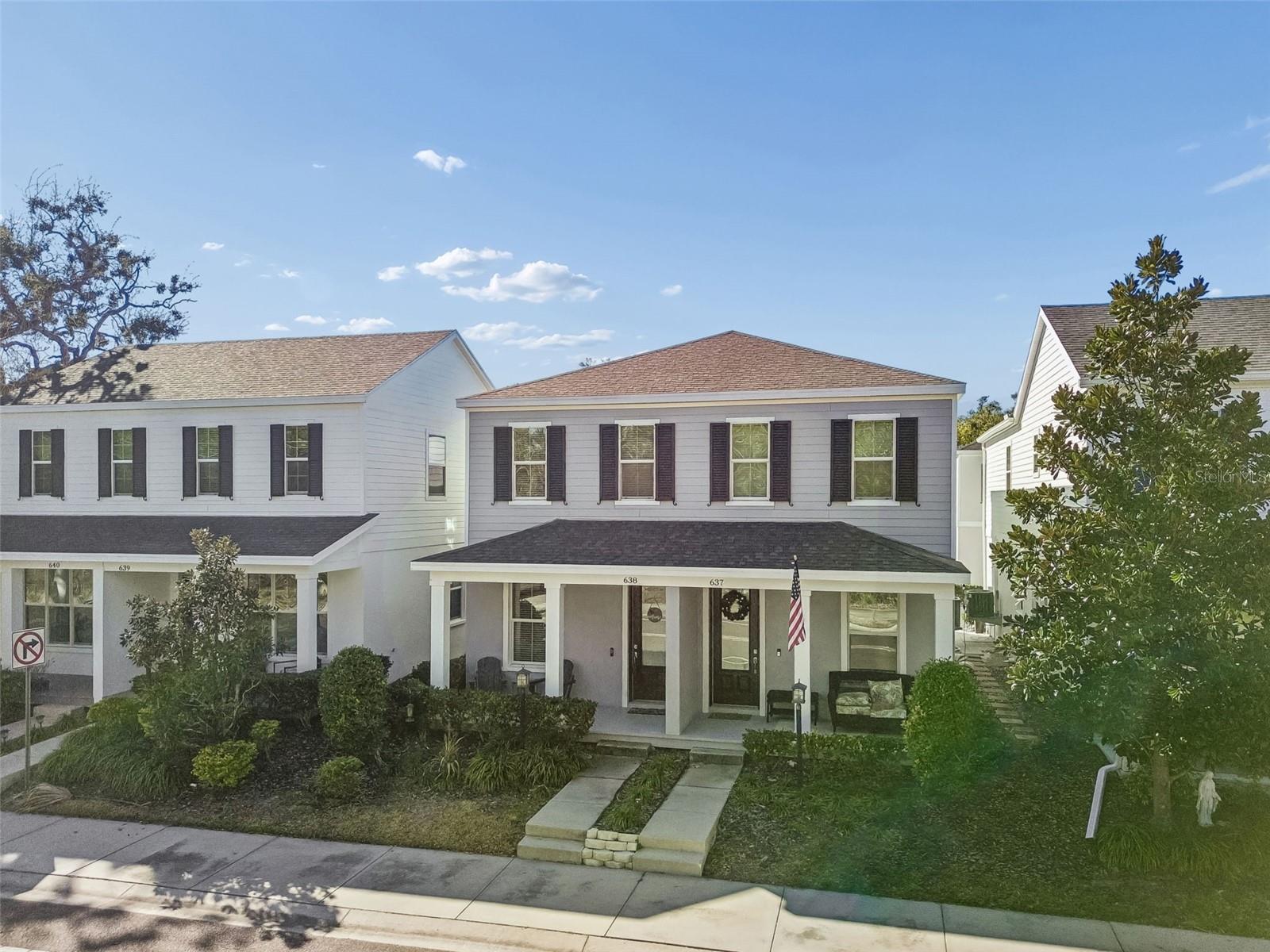 Surrounded by wooded areas and green space buffers, the community enjoys natural privacy and pleasant scenery.