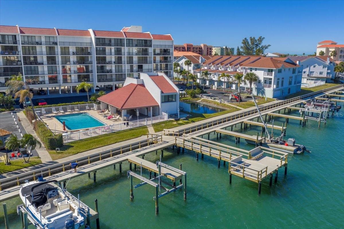 Heated pool with peaceful dock to fish or sit and enjoy the beautiful intracoastal waterway.