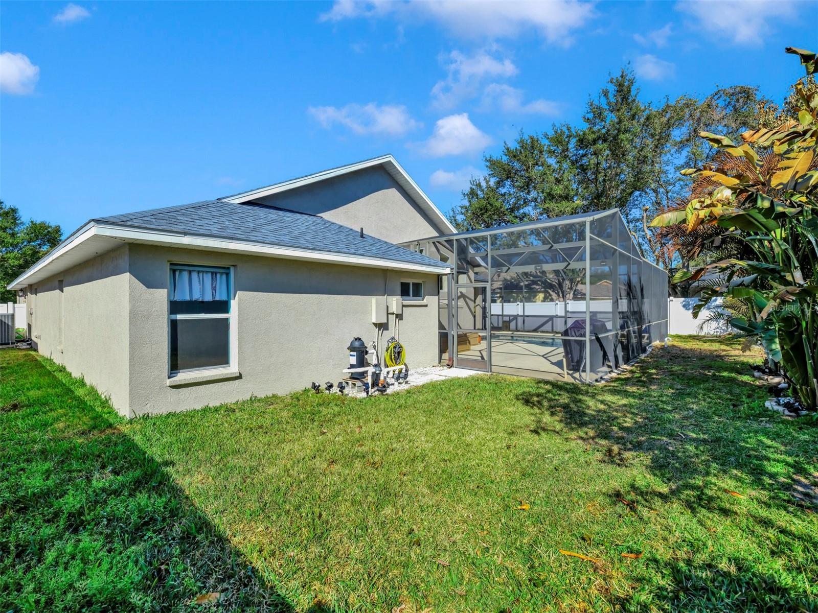 Generous side/back  yard—room to play