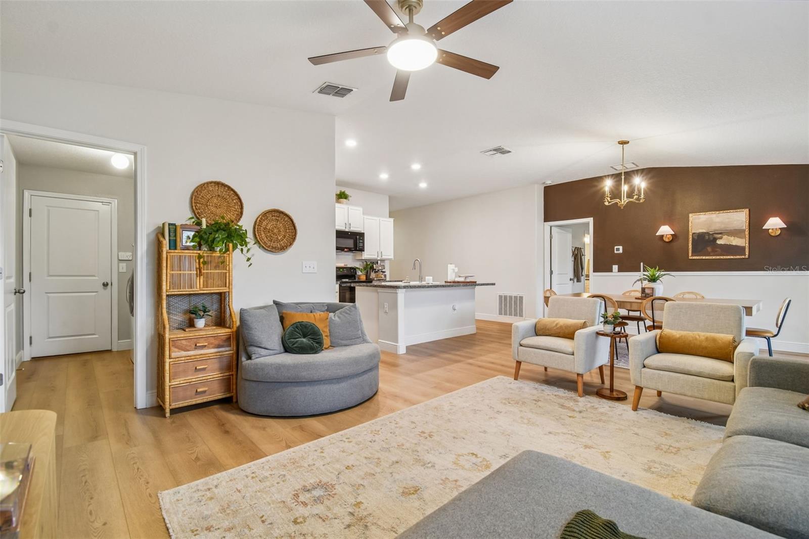 Family room and door to Laundry Room