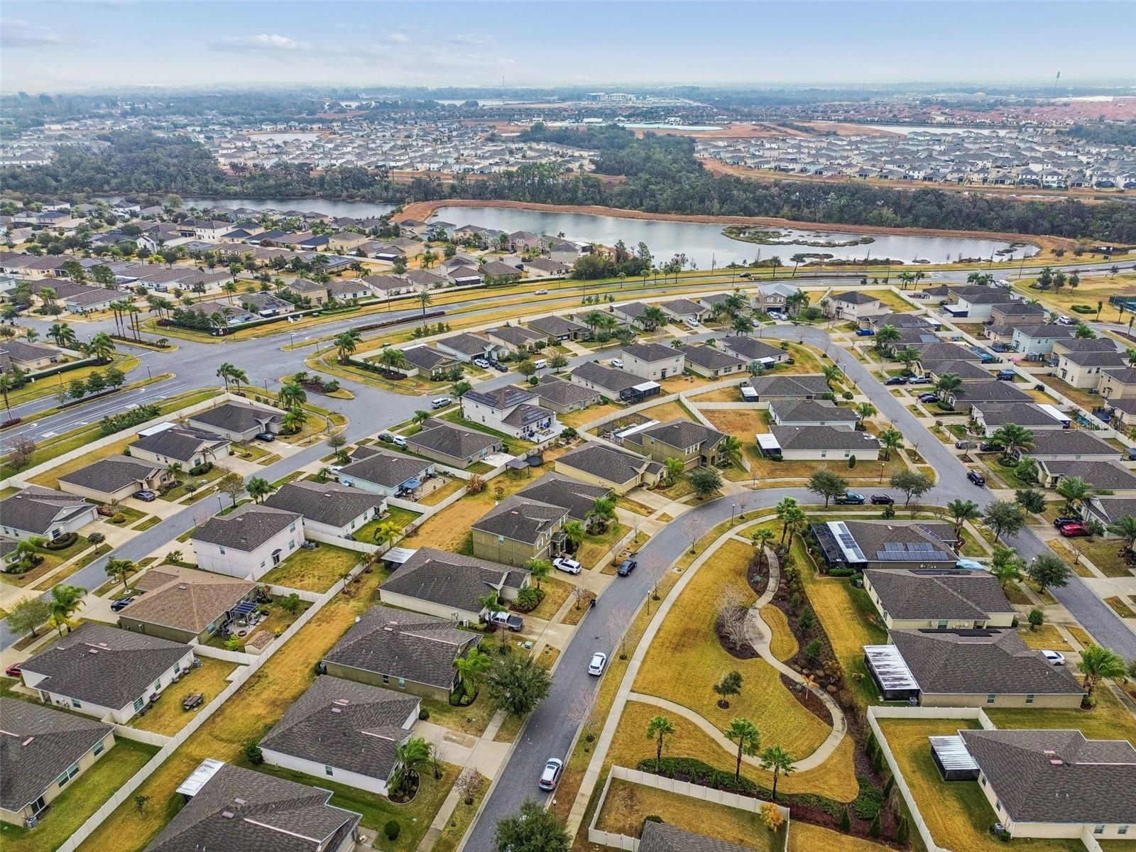 Landscaped Walking path across from home.