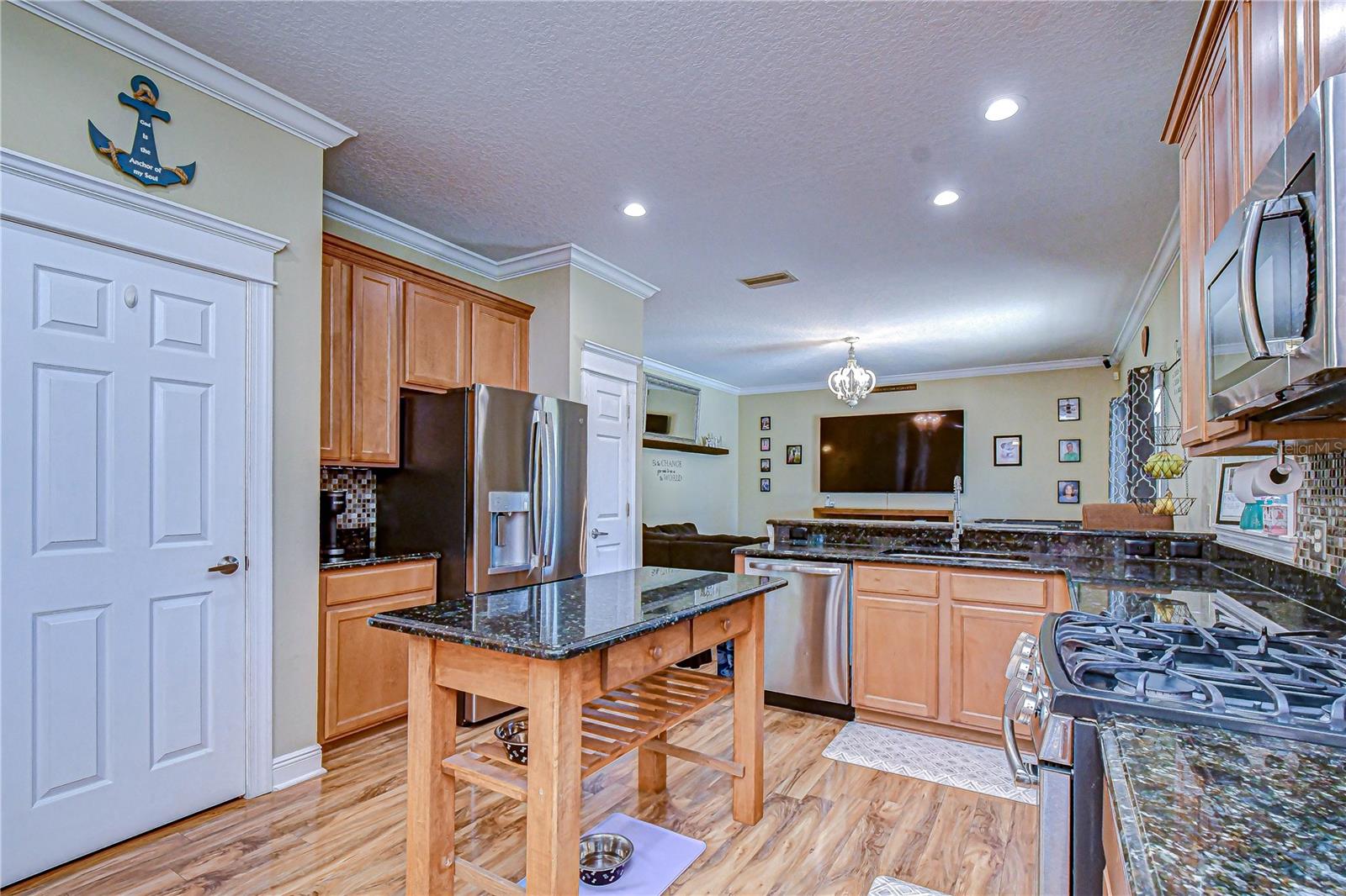 Kitchen is open to the family room!