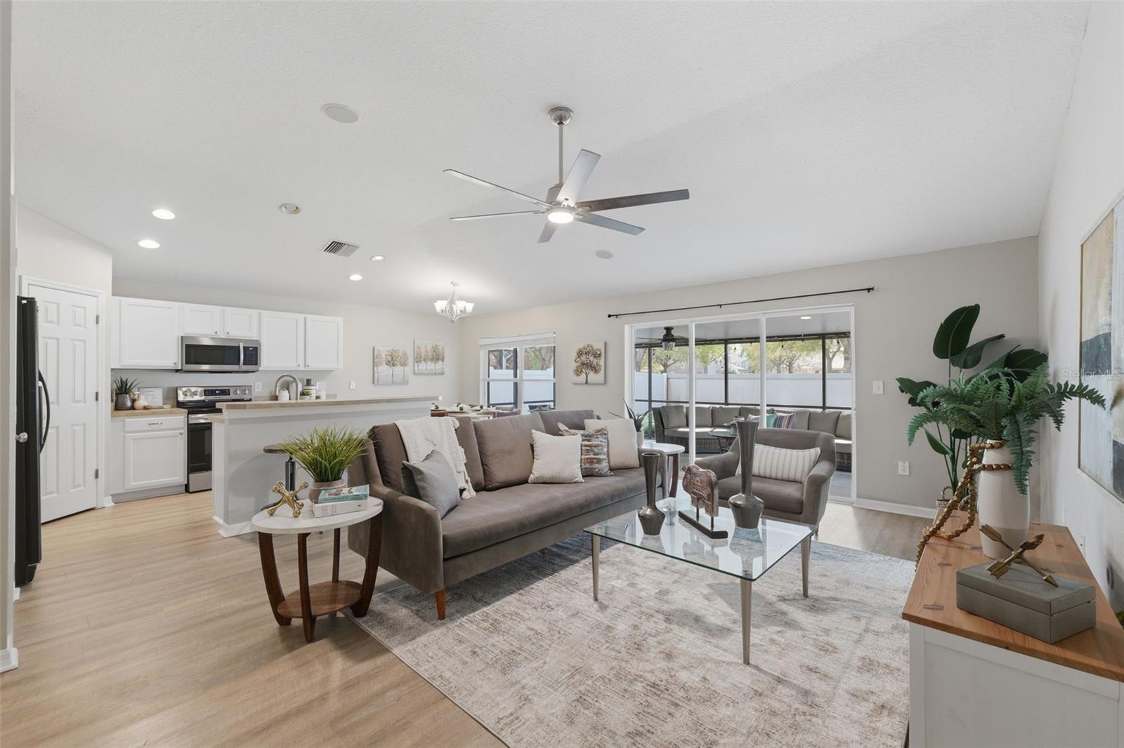 Large open living and kitchen space ideal for entertaining.