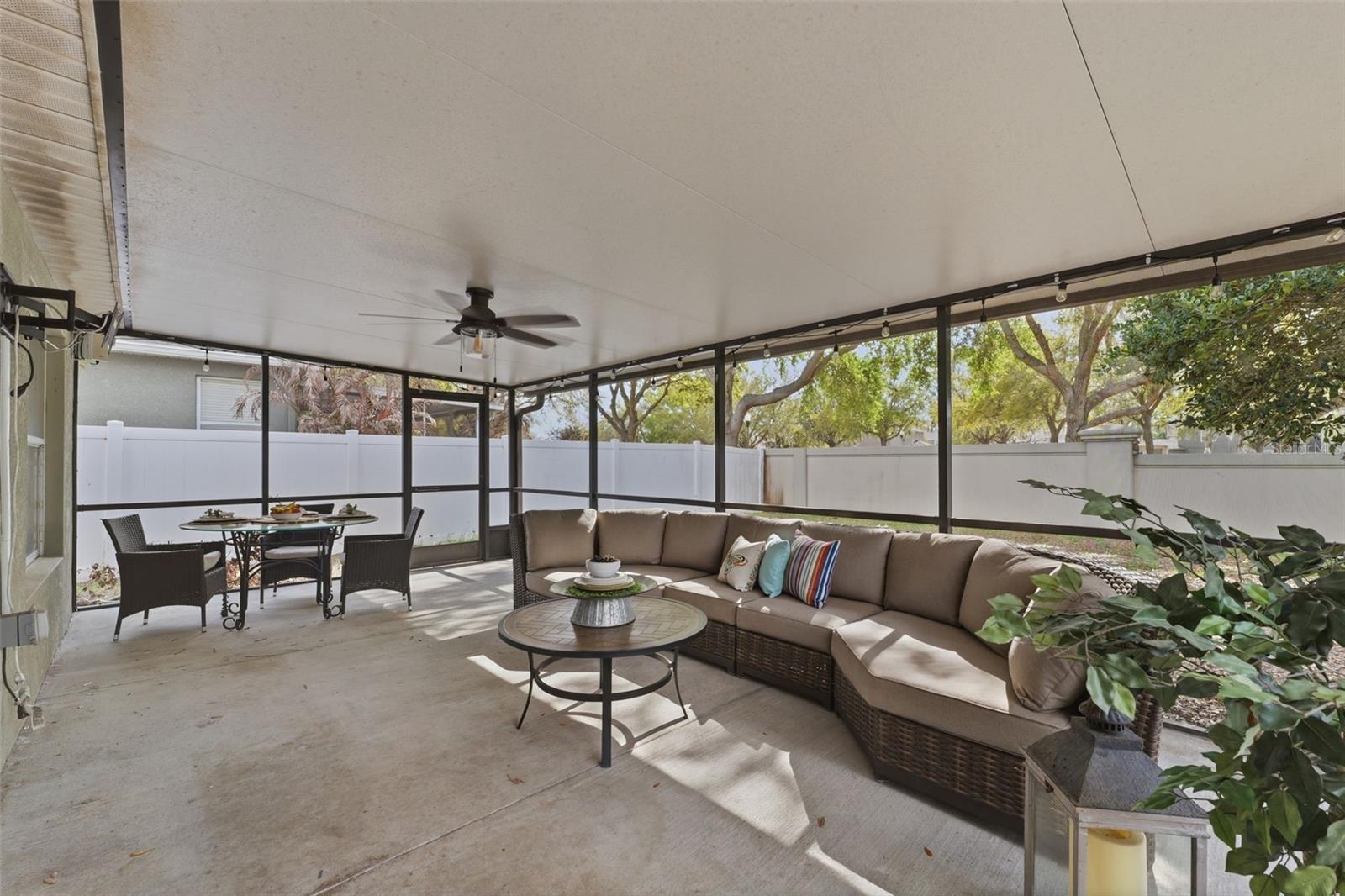Screened-in patio perfect for enjoying the Florida lifestyle.