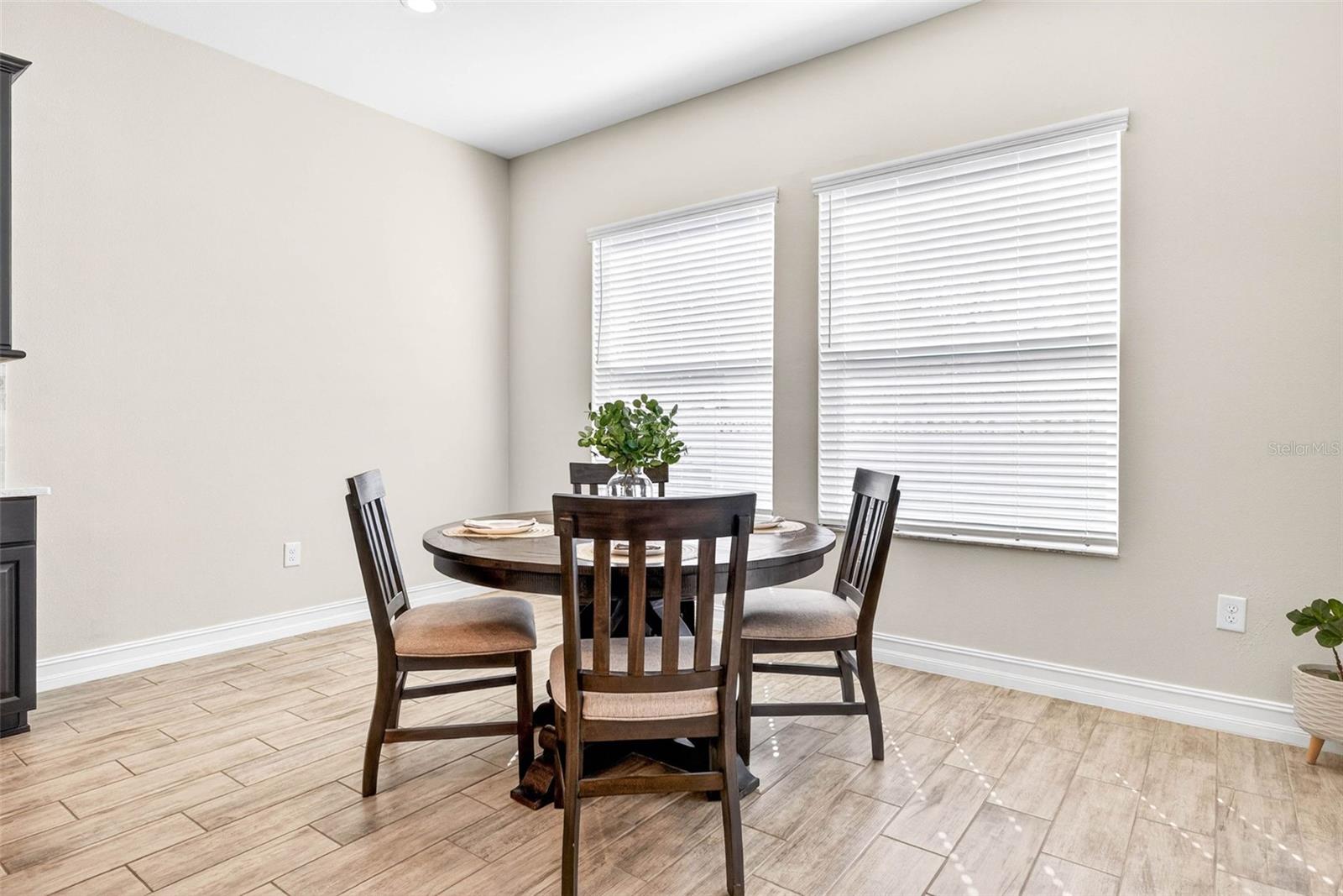 Dinette area can fit 4-10.