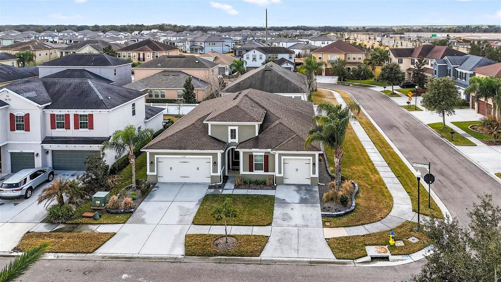 Corner lot with no side neighbors & private roads.