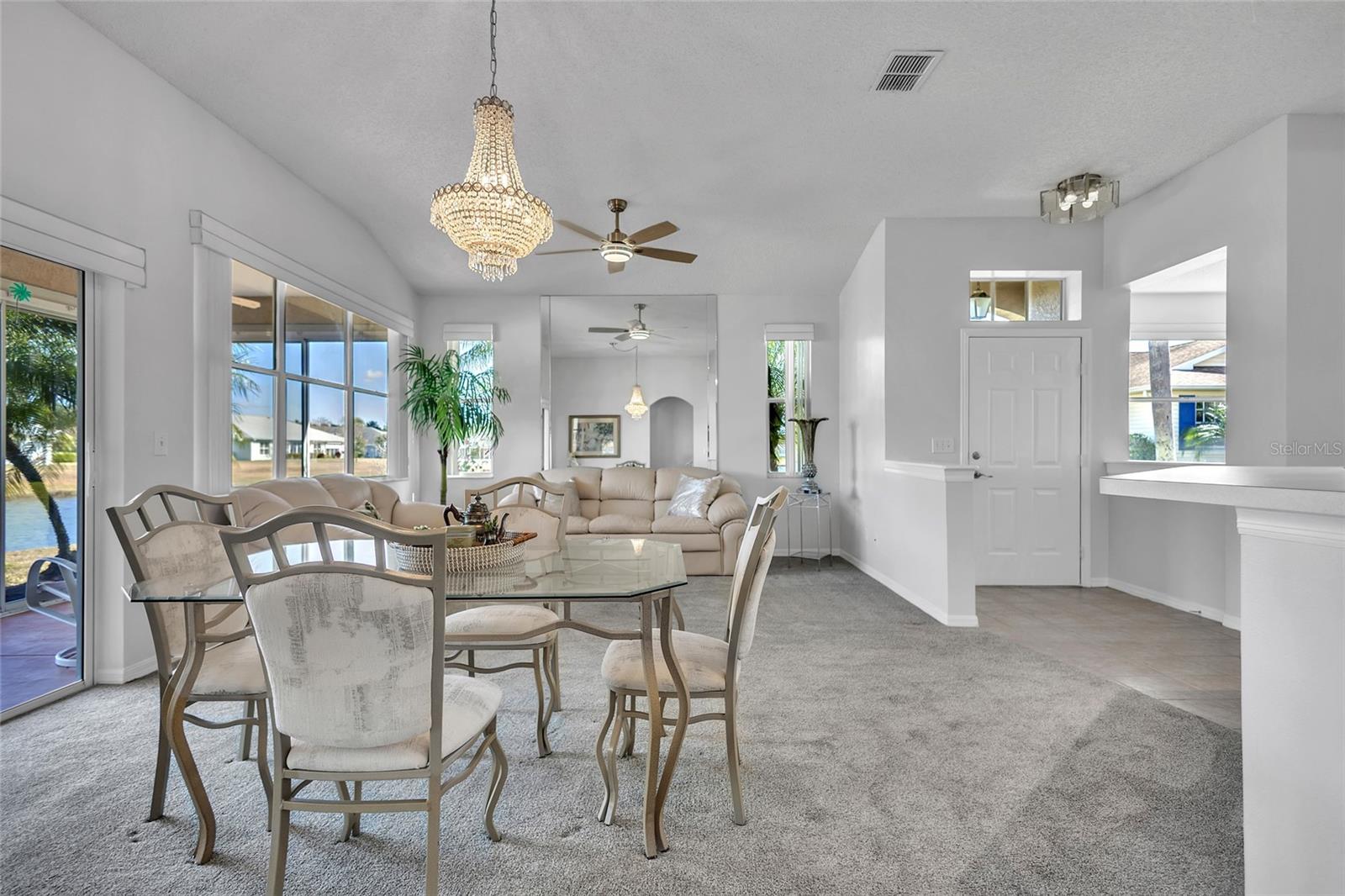 Refreshed interior with new designer color interior paint, light fixtures and a touch of added elegance with a crystal chandelier.