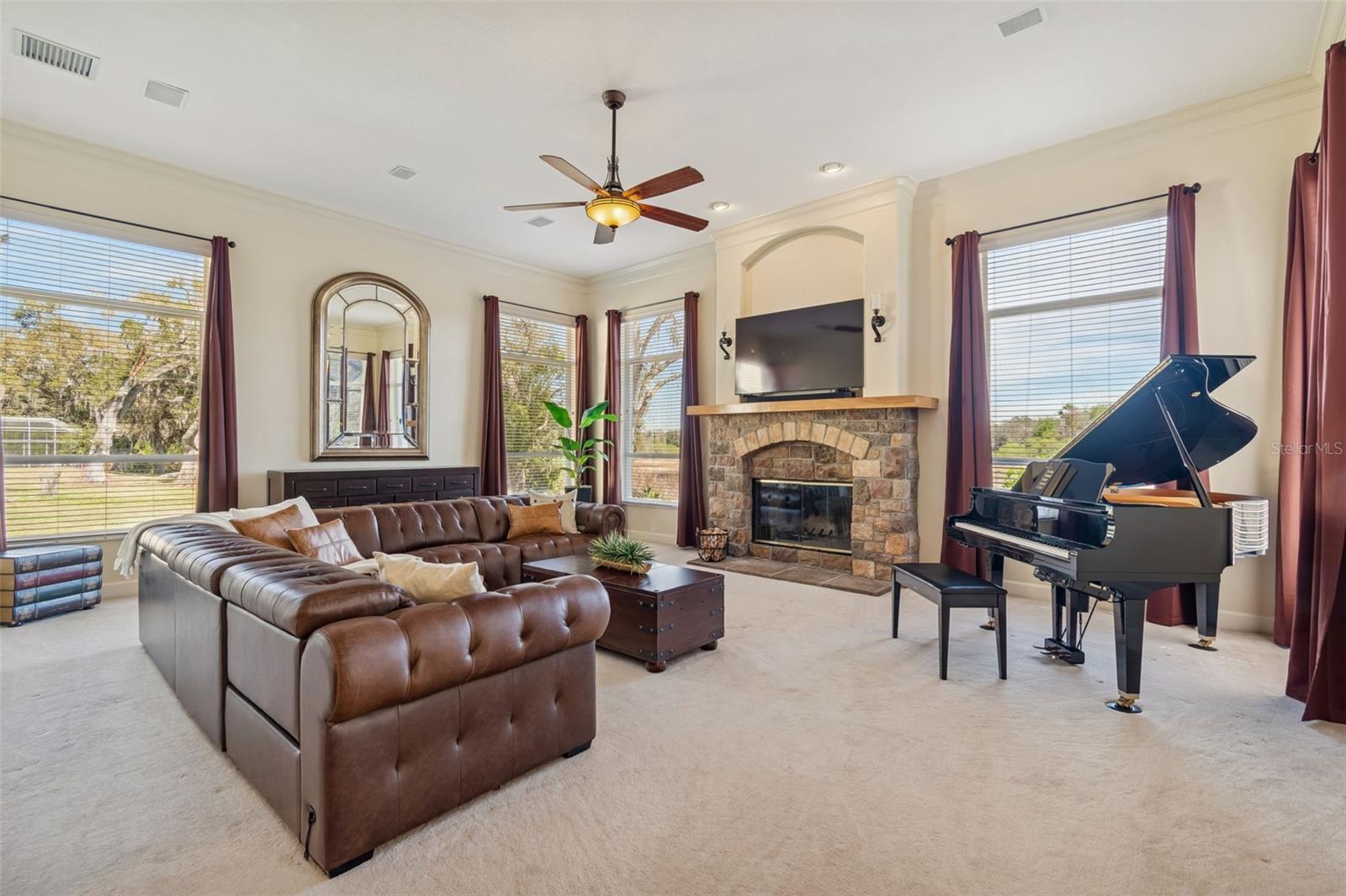 Extra Large Windows Bring The Outdoor In.