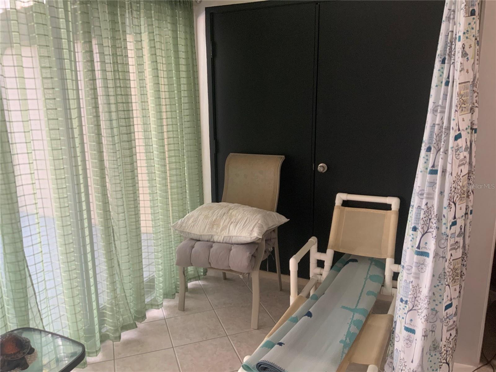 Enclosed lanai with storage closet