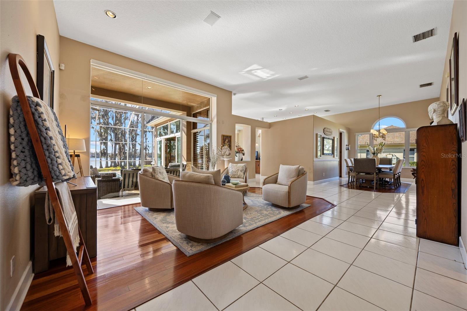 Living room view from front door