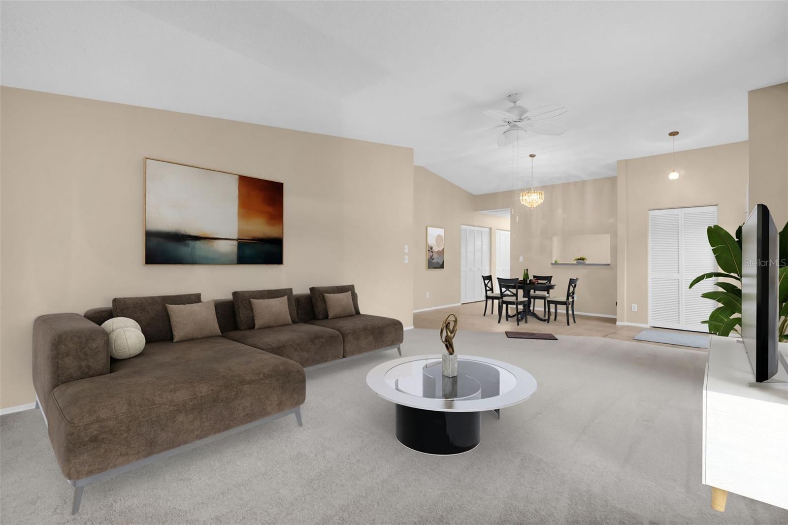 Perfectly living/dining room combo making entertaining a breeze~