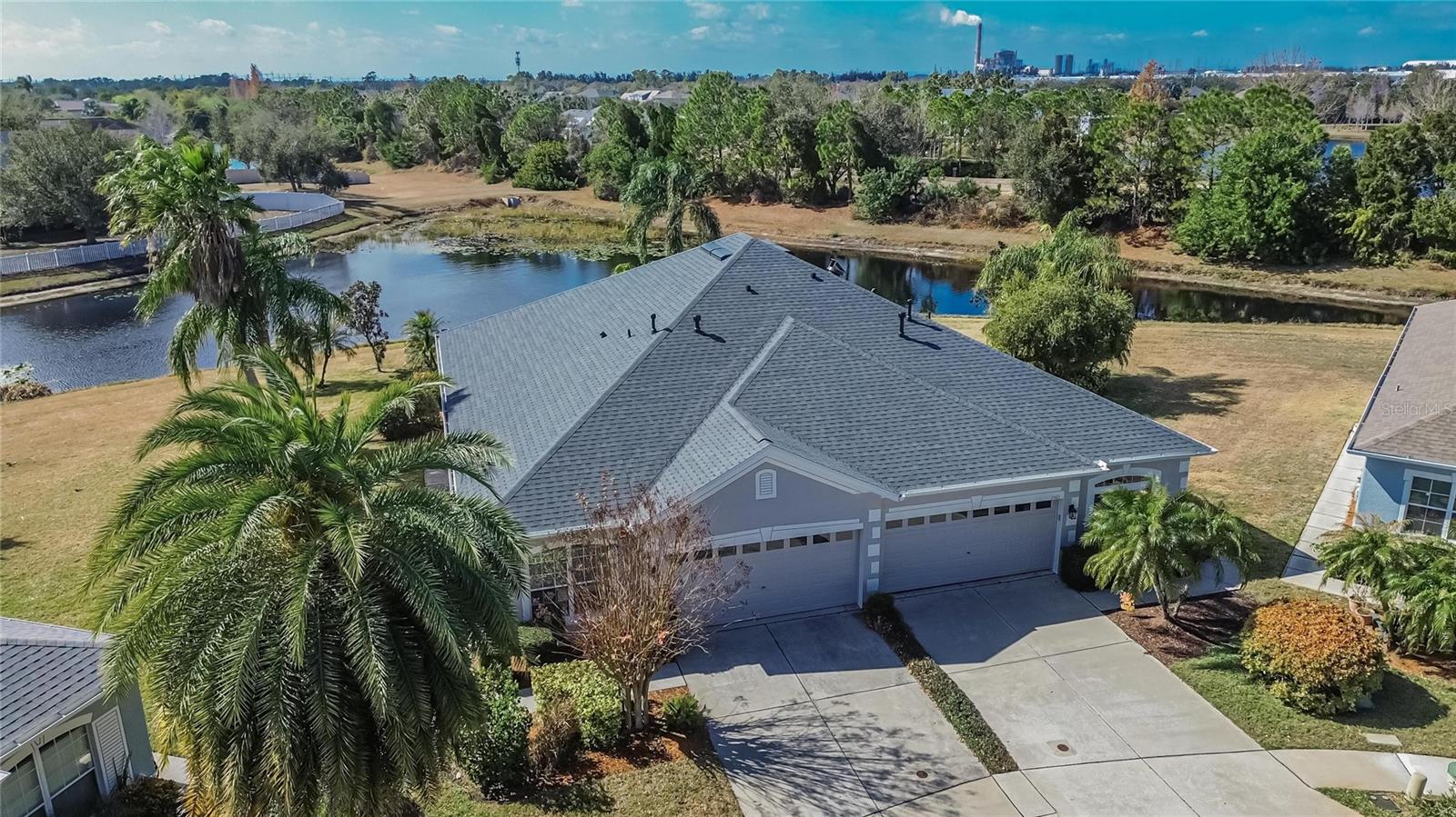 Aerial view front of villa