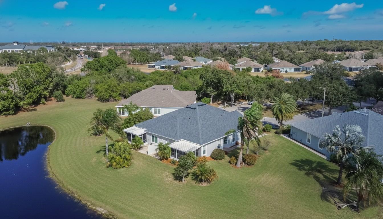 Aerial view of villa