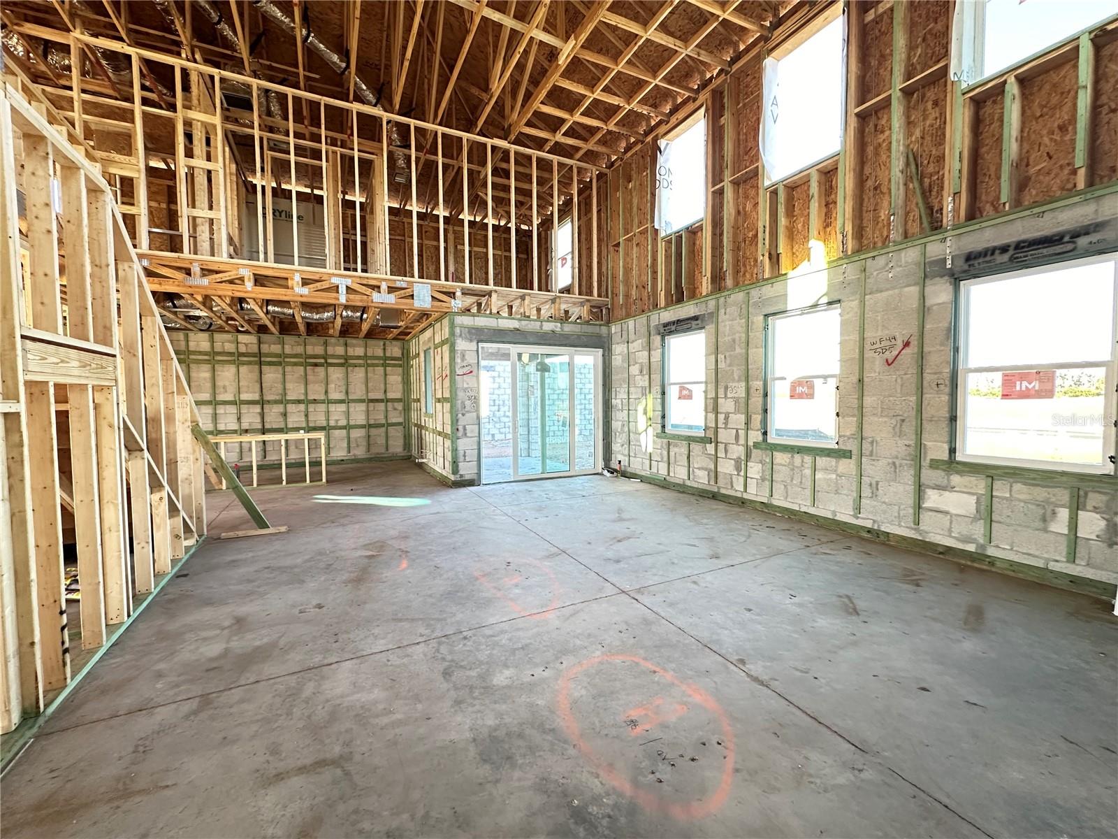 Great room and kitchen