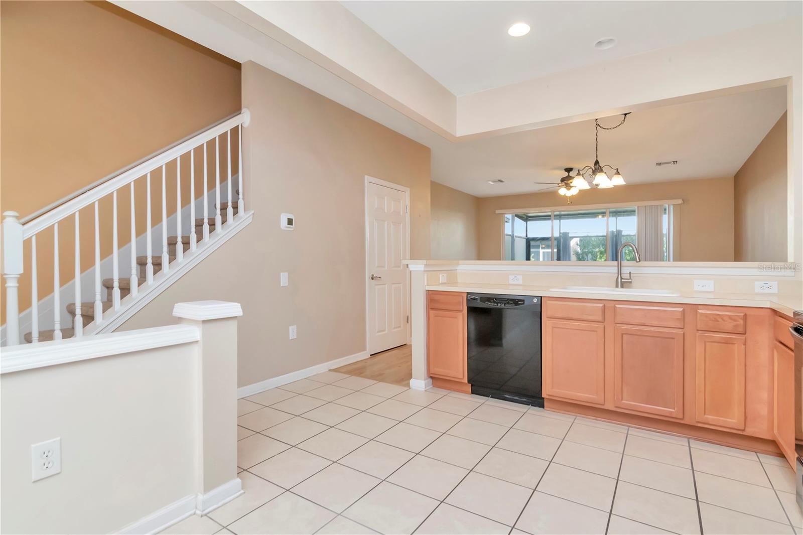 View from Kitchen /Shows dorr to 1st Floor Half Bath