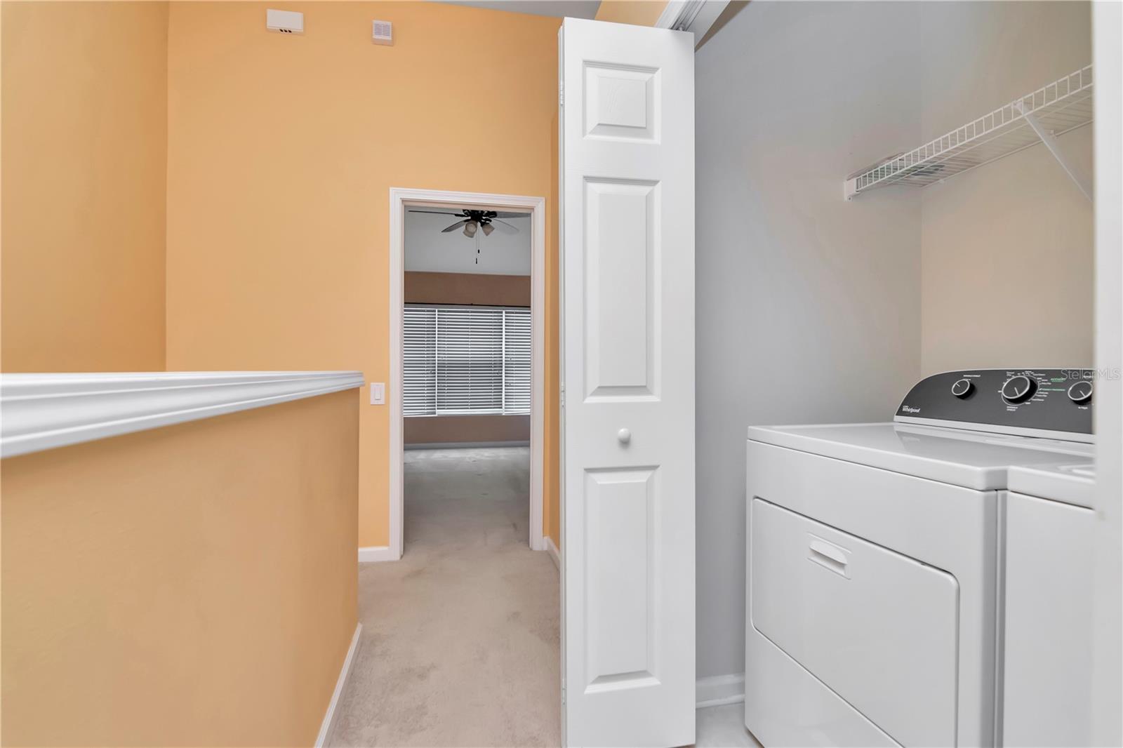 Top of Landing on 2nd Floor / Laundry Closet with Full Size Washer & Dryer