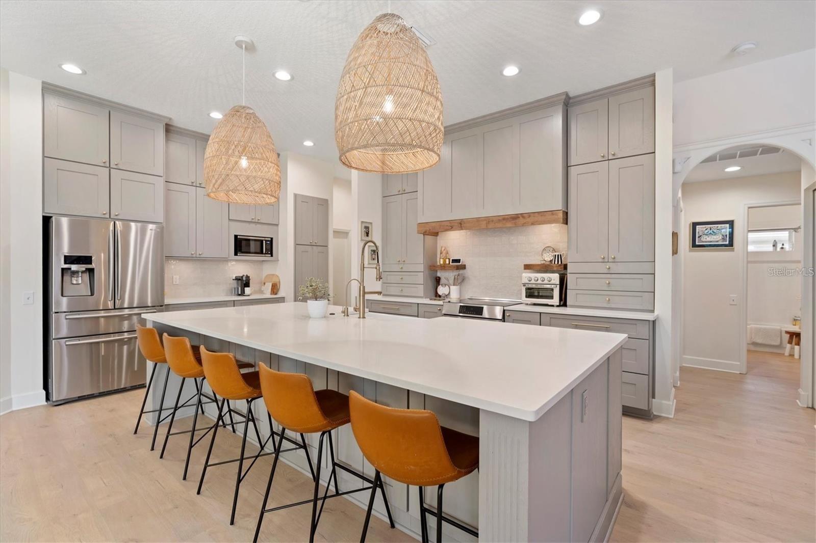 GORGEOUSLY UPDATED KITCHEN WITH HUGE CENTER ISLAND
