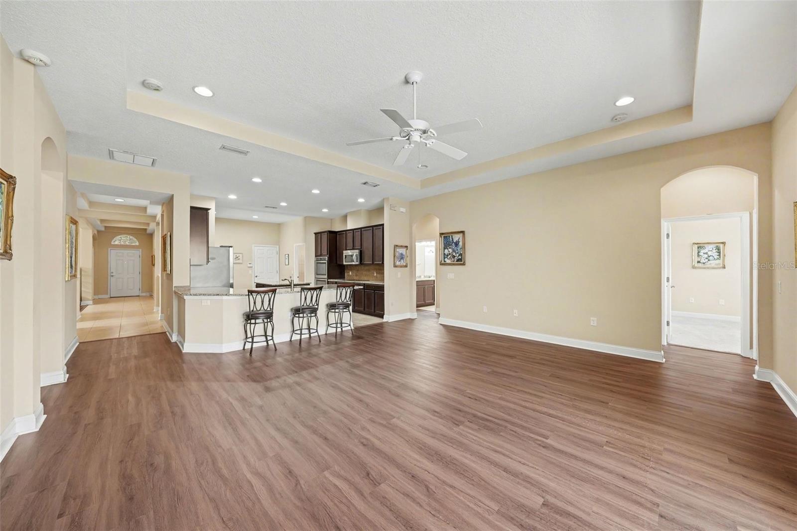 Family room view from sliding doors