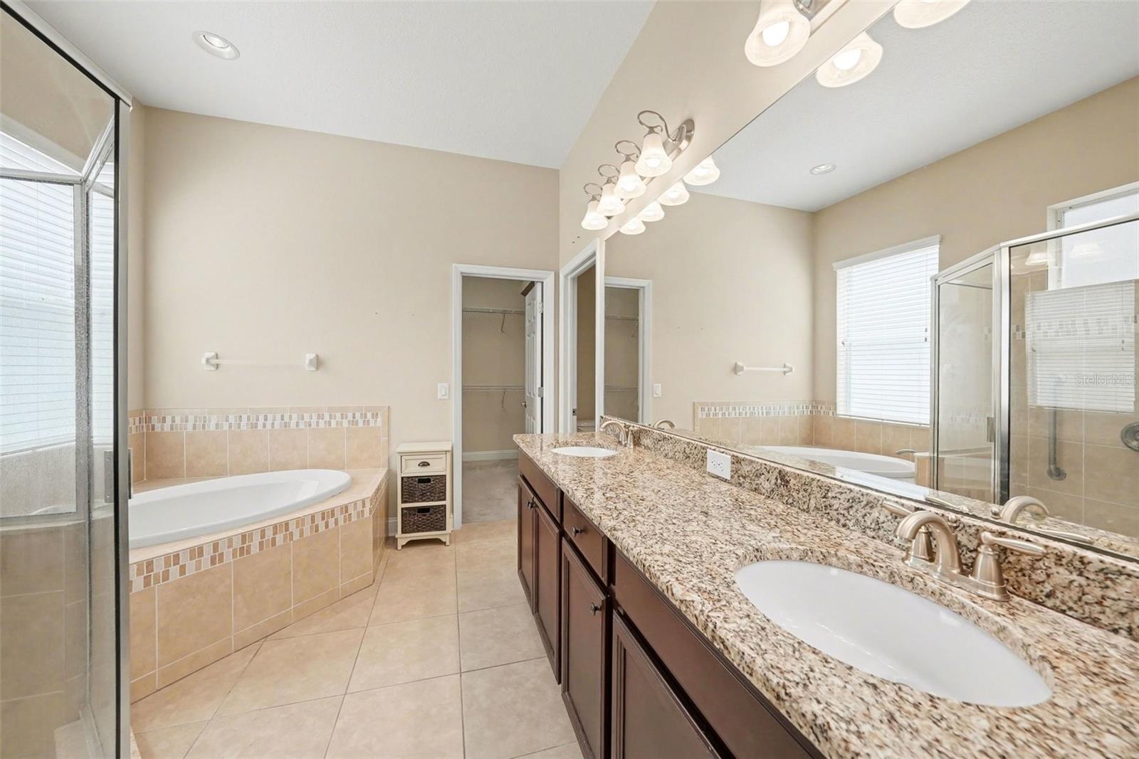 Primary Bath with Tub and shower, dual sinks